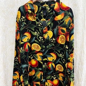 Citrus tree print button down